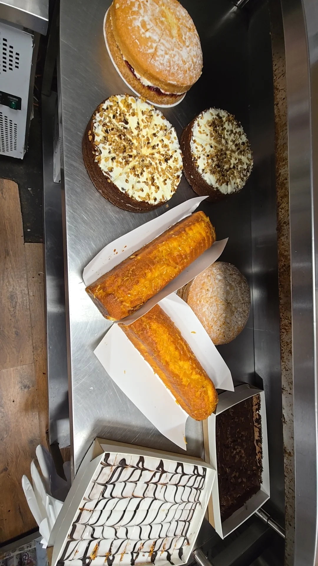 Salt Wind Catering breakfast spread with bacon baps, pastries and fresh fruit