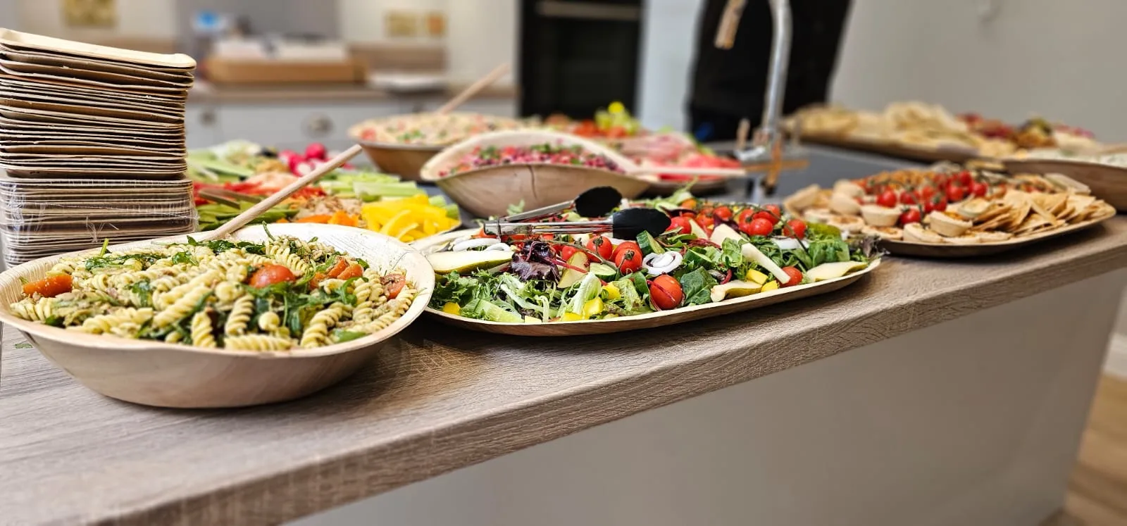 Lite Bites finger buffet laid out for a Cornwall party